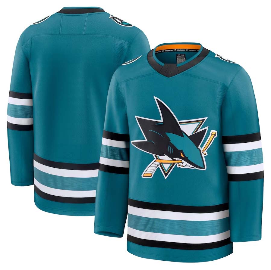 SJ.Sharks Fanatics Home Premium Jersey - Teal Stitched American Hockey Jerseys