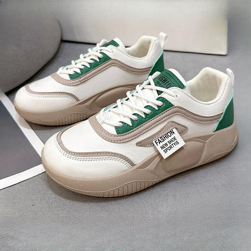 Autumn Women Vulcanized New Shoes Sports Loafers 2024 Comfortable Walking Sneakers Ladies Thick Soled Lace-Up Casual Shoes