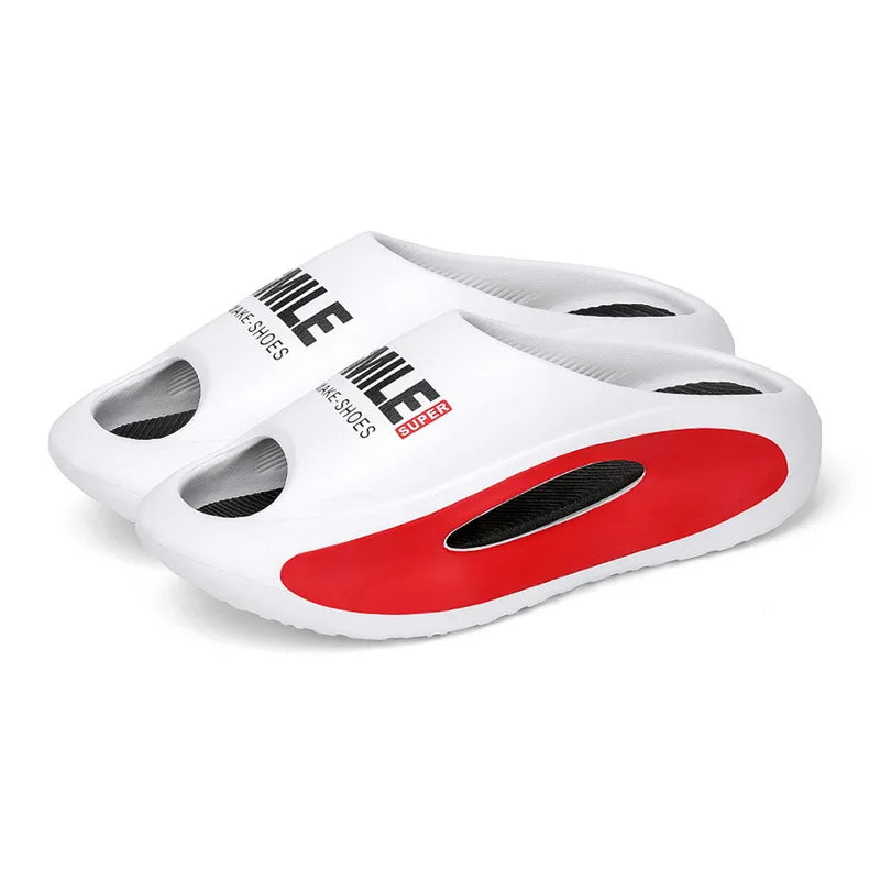 Shevalues New Hollow Women Sandals Platform Soft Comfy Beach Shoes Unisex Sports Slippers Non-Slips Shower Slides Men Slippers