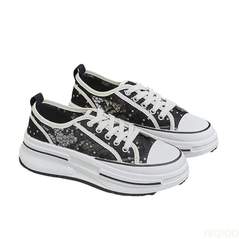 Women's summer new thick soled versatile shoes with breathable mesh casual sports simple comfortable mesh shoes