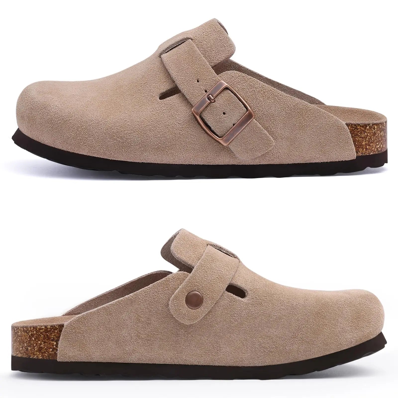 CRACOMIN Women Classic Clogs Cork Footbed Slippers Slip-on Cork Sandals Feamle Unisex Beach Shoes Outdoor Men Mules And Clogs