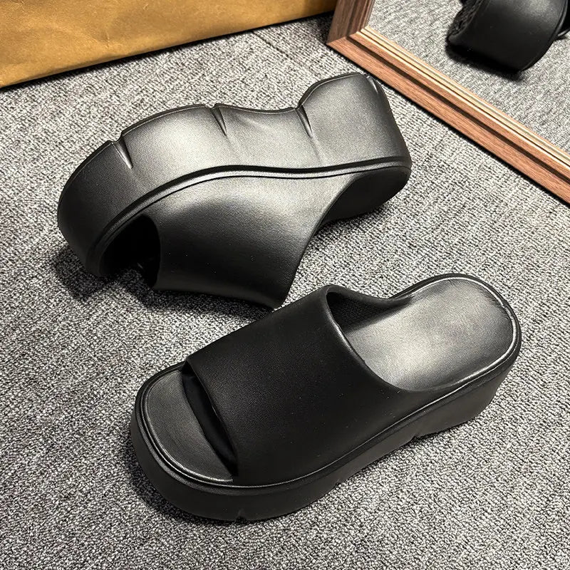 Thick Sole Sandals for Women Home Platform Slippers EVA Non Slip Beach Sandals Summer Lady Slides Soft Sole Wedge Heel Slipper