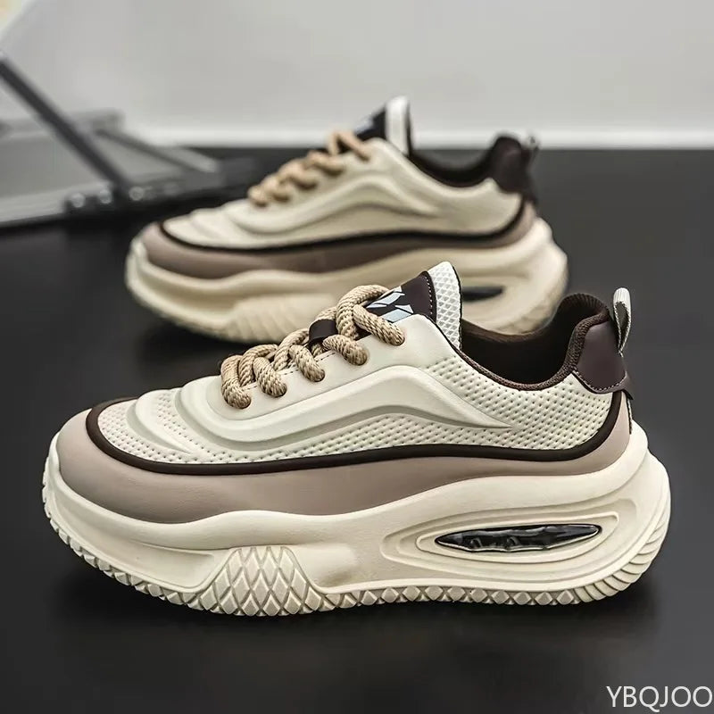 Spring Autumn new thick soled shoes are lightweight comfortable trendy casual sporty fashionable wear-resistant men's shoes