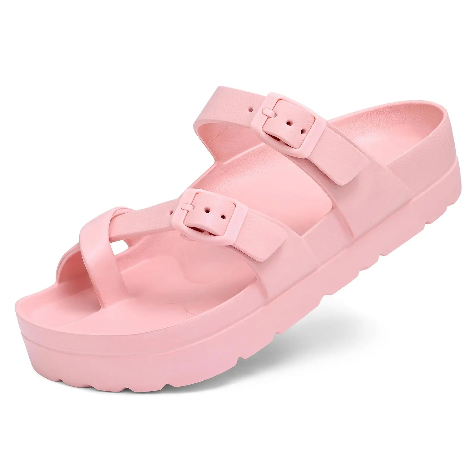 CRACOMIN New Women's Platform Sandals With Arch Support Soft EVA Orthopedic Sandals Summer House Slippers With Adjustable Buckle
