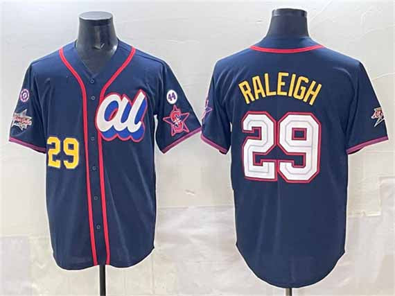 Seattle Mariners American League #29 Cal Raleigh Navy 2025 All-Star Edition V3 Limited Stitched Baseball Jersey