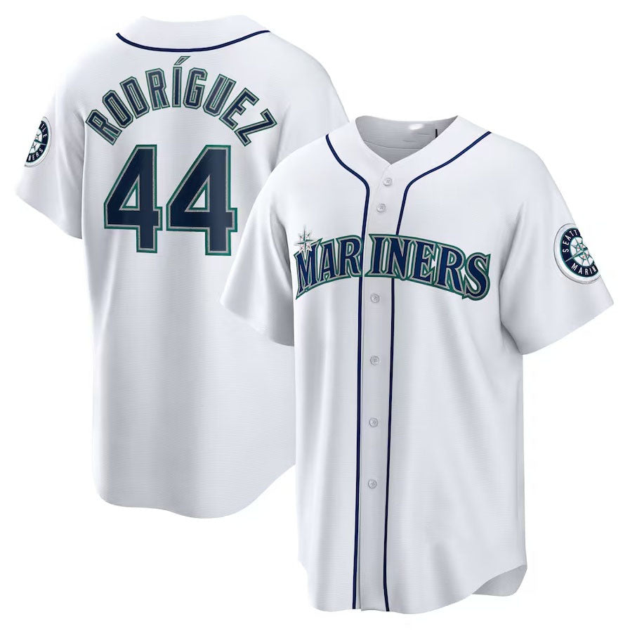 Seattle Mariners #44 Julio Rodr¨ªguez Home Replica Jersey - White Stitched Baseball Jersey