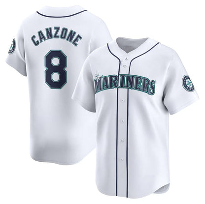 Seattle Mariners #8 Dominic Canzone Home Limited Player Jersey - White Stitched Baseball Jersey