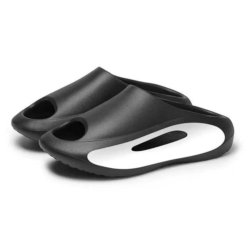 Shevalues New Hollow Women Sandals Platform Soft Comfy Beach Shoes Unisex Sports Slippers Non-Slips Shower Slides Men Slippers