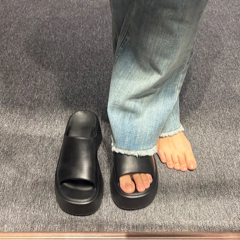 Thick Sole Sandals for Women Home Platform Slippers EVA Non Slip Beach Sandals Summer Lady Slides Soft Sole Wedge Heel Slipper
