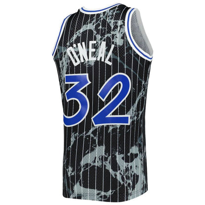 O.Magic #32 Shaquille O'Neal Mitchell & Ness 1994-95 Hardwood Classics Marble Swingman Jersey Black Stitched American Basketball Jersey