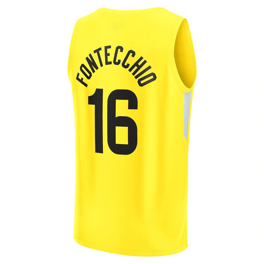 U.Jazz #16 Simone Fontecchio Fanatics Branded 2022-23 Fast Break Replica Player Jersey Icon Edition Yellow Stitched American Basketball Jersey