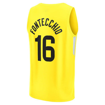 U.Jazz #16 Simone Fontecchio Fanatics Branded 2022-23 Fast Break Replica Player Jersey Icon Edition Yellow Stitched American Basketball Jersey