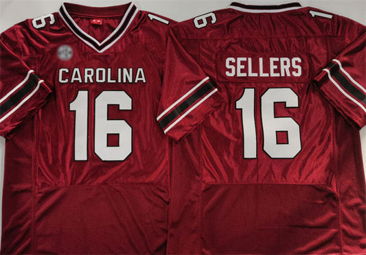 S.Carolina Fighting Gamecocks #16 LaNorris Sellers Garnet Stitched American College Jerseys