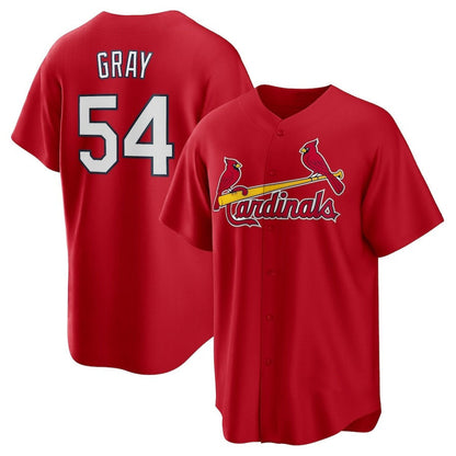St. Louis Cardinals #54 Sonny Gray Alternate Replica Jersey - Red Stitched Baseball Jersey