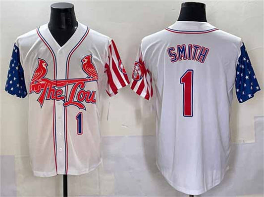 St. Louis Cardinals #1 Ozzie Smith White Independence Day Vapor Premier Limited Stitched Baseball Jersey