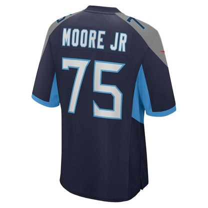 T.Titans #75 Dan Moore Jr. Navy Team Game Stitched American Football Jersey