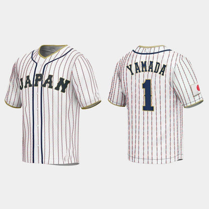 #1 TETSUTO YAMADA JAPAN BASEBALL 2023 WORLD BASEBALL CLASSIC JERSEY ¨C WHITE Stitches Baseball Jerseys