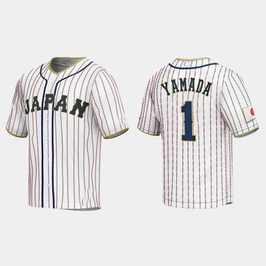 #1 TETSUTO YAMADA JAPAN BASEBALL 2023 WORLD BASEBALL CLASSIC JERSEY ¨C WHITE Stitches Baseball Jerseys