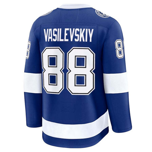 TB.Lightning #88 Andrei Vasilevskiy Fanatics Home Premium Jersey - Blue Stitched American Hockey Jerseys