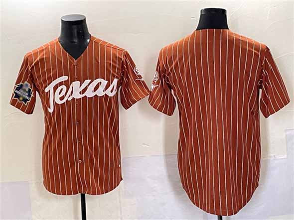 T.Longhorns Blank Orange Pinstripe 2025 World Series Stitched American College Jerseys