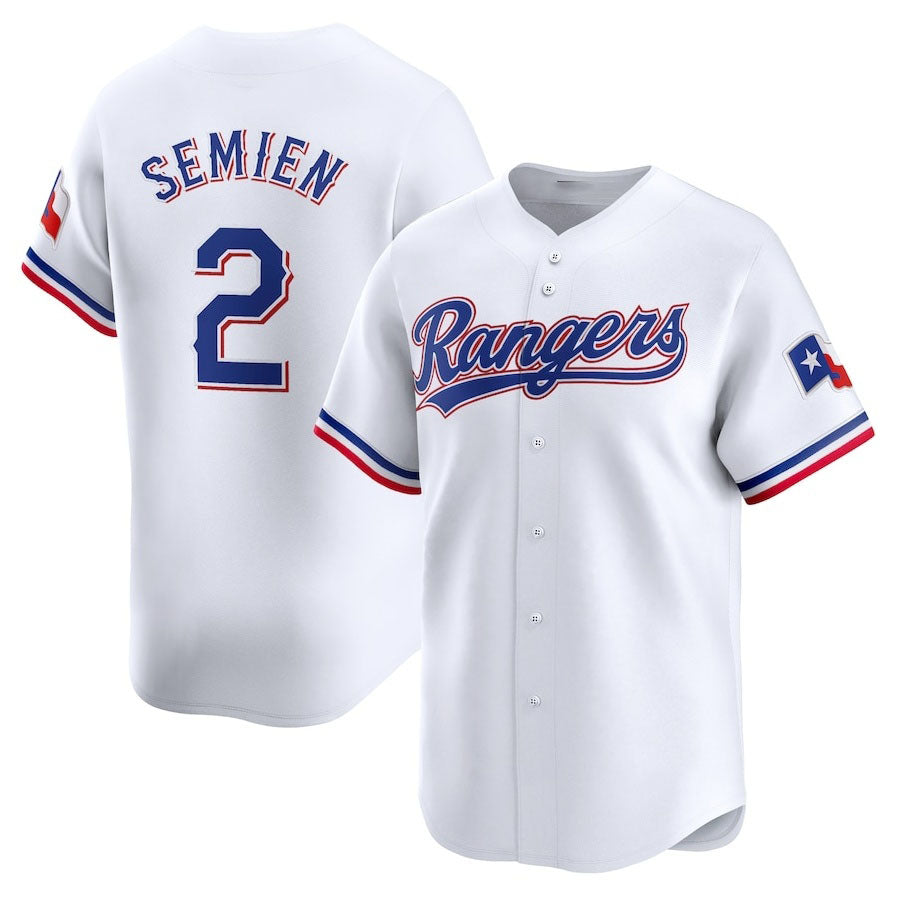 Texas Rangers #2 Marcus Semien Home Limited Player Jersey - White Stitched Baseball Jersey