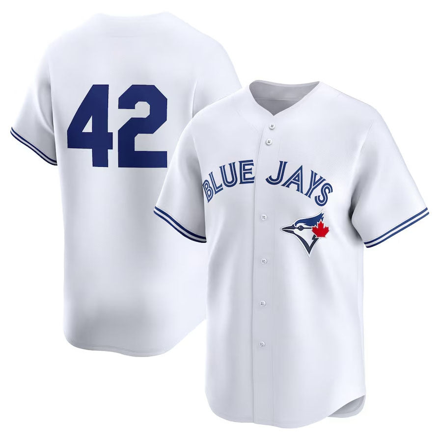 Toronto Blue Jays 2024 #42 Jackie Robinson Day Home Limited Jersey ¨C White Stitches Baseball Jerseys