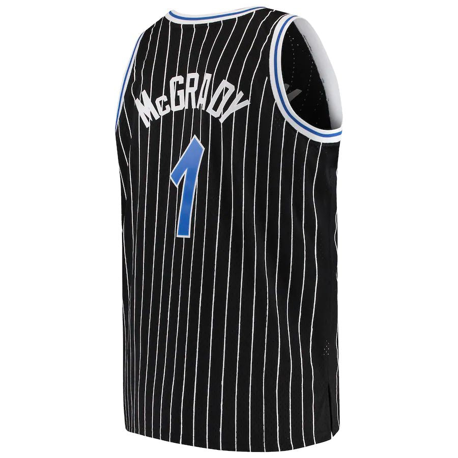 O.Magic #1 Tracy McGrady Mitchell & Ness Big & Tall Hardwood Classics Swingman Jersey Black Stitched American Basketball Jersey