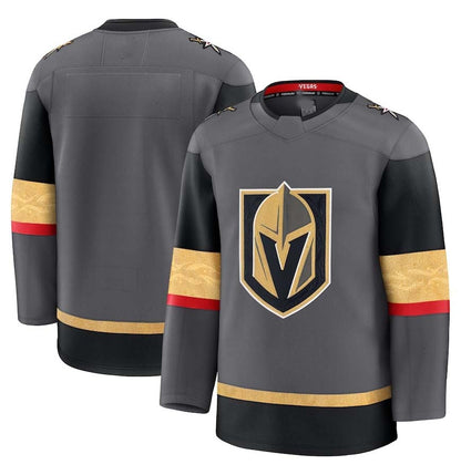 V.Golden Knights Fanatics Alternate Premium Jersey - Gray Stitched American Hockey Jerseys