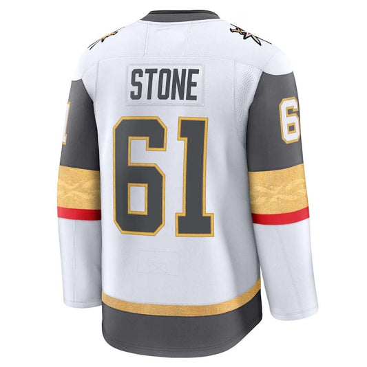 V.Golden Knights #61 Mark Stone Fanatics Away Premium Jersey - White Stitched American Hockey Jerseys