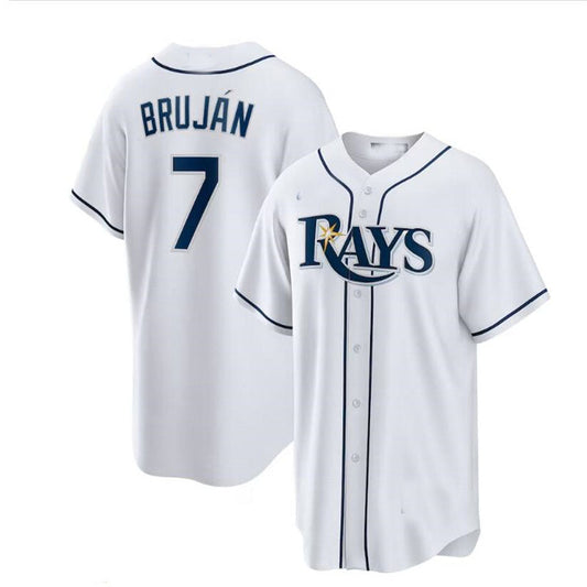 Tampa Bay Rays #7 Vidal Bruj¨¢n Home Replica Player Jersey - White Baseball Jerseys