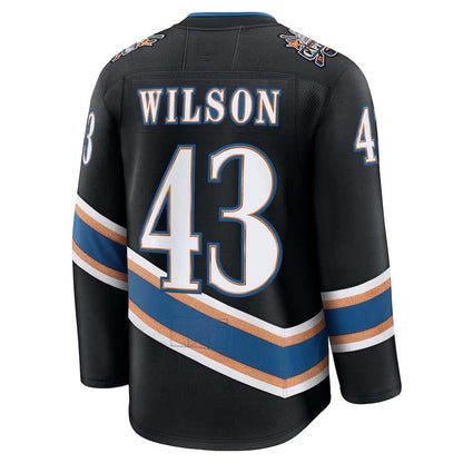 W.Capitals #43 Tom Wilson Fanatics Alternate 50th Anniversary Premium Jersey - Black Stitched American Hockey Jerseys