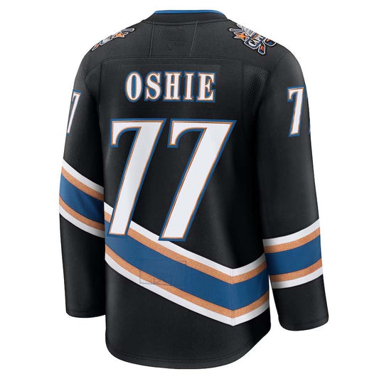 W.Capitals #77 TJ Oshie Fanatics Alternate 50th Anniversary Premium Jersey - Black Stitched American Hockey Jerseys