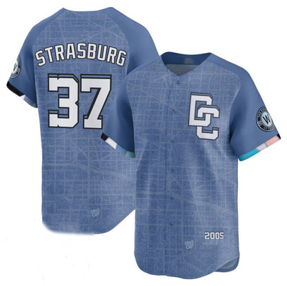 Washington Nationals #37 Stephen Strasburg Blue 2025 City Connect Limited Stitched Baseball Jersey