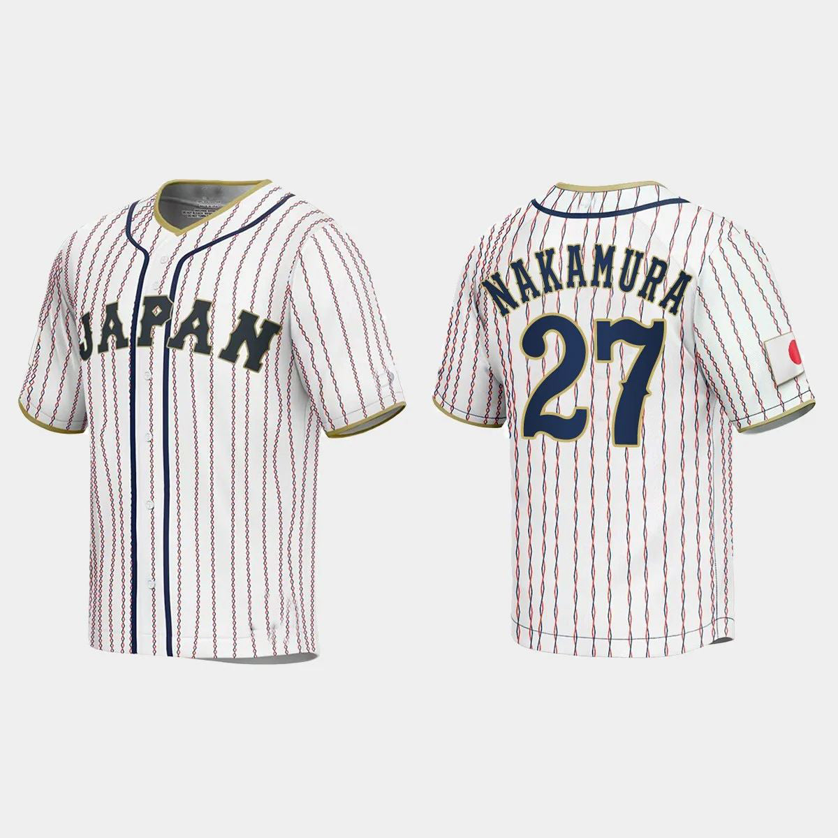 #27 YUHEI NAKAMURA JAPAN BASEBALL 2023 WORLD BASEBALL CLASSIC JERSEY ¨C WHITE Stitches Baseball Jerseys