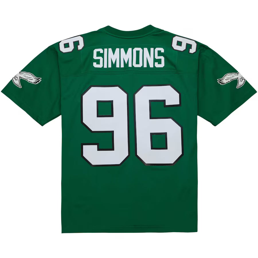 P.Eagles #96 Clyde Simmons Kelly Green Game Jersey Stitched American Football Jerseys