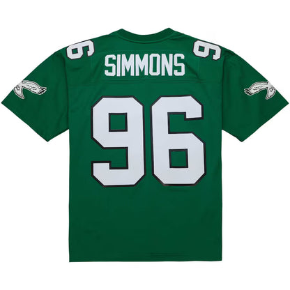 P.Eagles #96 Clyde Simmons Kelly Green Game Jersey Stitched American Football Jerseys
