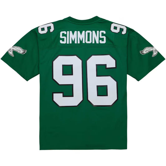 P.Eagles #96 Clyde Simmons Kelly Green Game Jersey Stitched American Football Jerseys