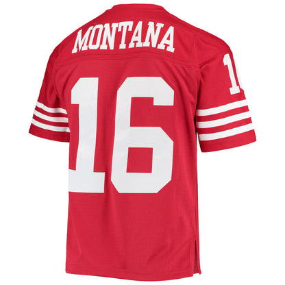 SF.49ers #16 Joe Montana Mitchell & Ness Scarlet Legacy Replica Jersey