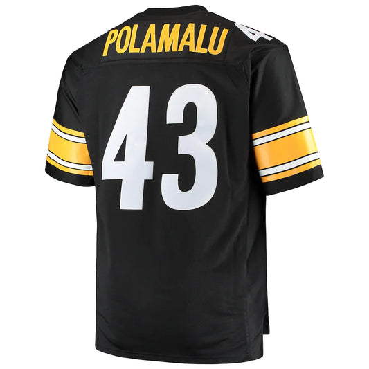 P.Steelers #43 Troy Polamalu Mitchell & Ness Black Big & Tall 2005 Retired Player Replica Jersey