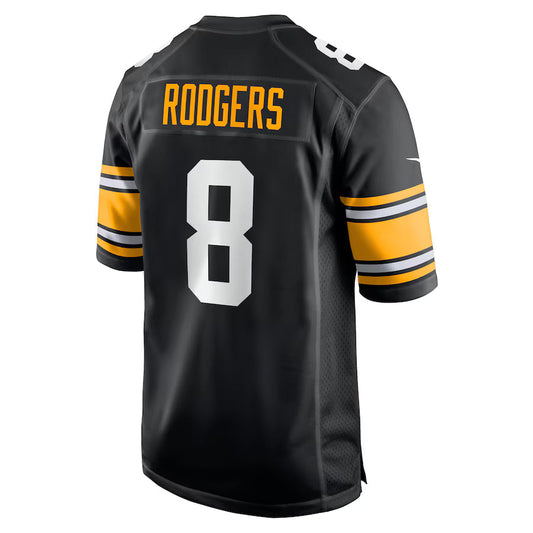 P.Steelers #8 Aaron Rodgers Black Game Jersey Stitched American Football Jerseys
