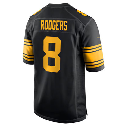 P.Steelers #8 Aaron Rodgers Black Game Jersey Stitched American Football Jerseys