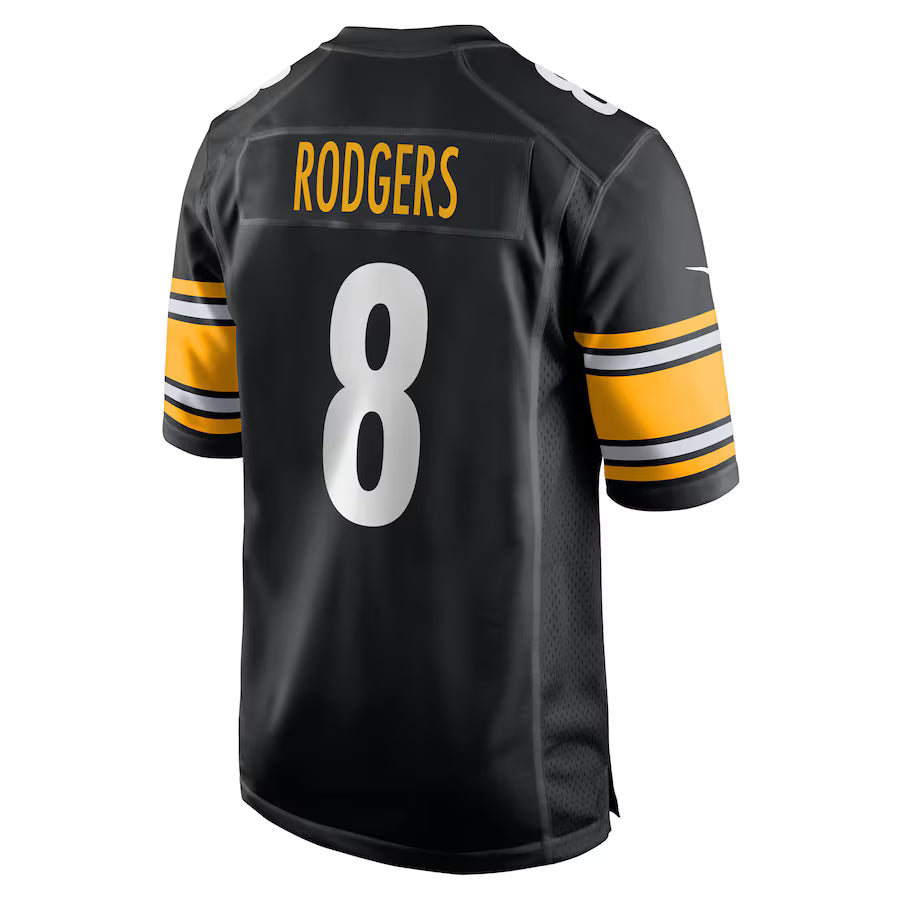 P.Steelers #8 Aaron Rodgers Black Game Jersey Stitched American Football Jerseys