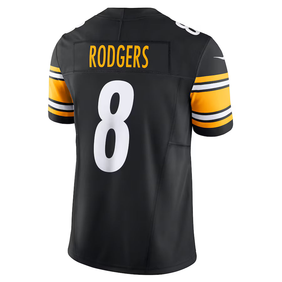 P.Steelers #8 Aaron Rodgers Black Vapor F.U.S.E. Limited Jersey Stitched American Football Jerseys