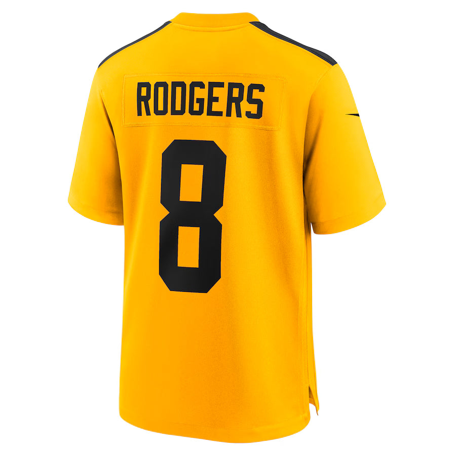 P.Steelers #8 Aaron Rodgers Gold Game Jersey Stitched American Football Jerseys