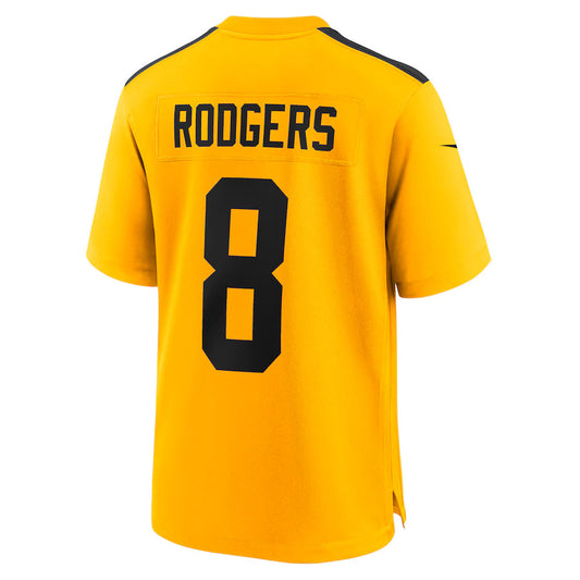 P.Steelers #8 Aaron Rodgers Gold Game Jersey Stitched American Football Jerseys