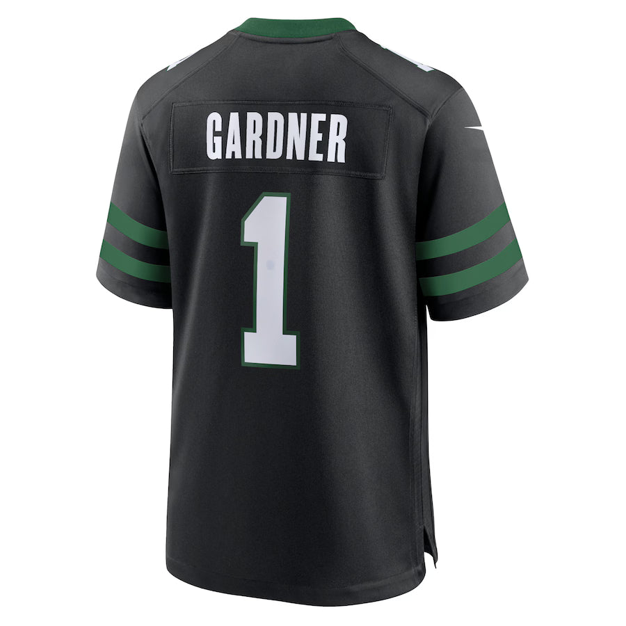 NY.Jets #1 Sauce Gardner Black Game Jersey Stitched American Football Jerseys