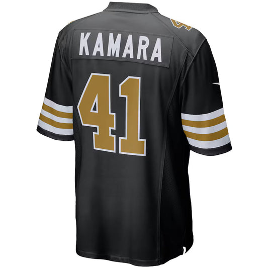 NO.Saints #41 Alvin Kamara Black Game Jersey Stitched American Football Jerseys