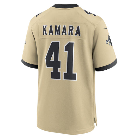 NO.Saints #41 Alvin Kamara Gold Game Jersey Stitched American Football Jerseys