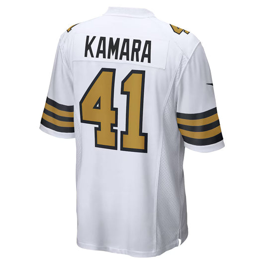 NO.Saints #41 Alvin Kamara White Game Jersey Stitched American Football Jerseys