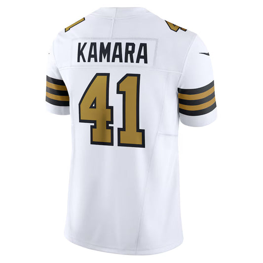 NO.Saints #41 Alvin Kamara White Vapor F.U.S.E. Limited Jersey Stitched American Football Jerseys